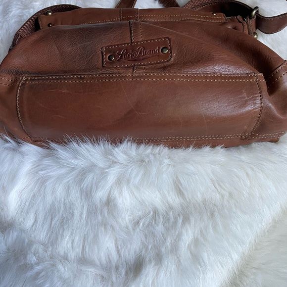 Lucky Brand Brown Leather Boho Shoulder Crossbody Bag with Tassels - Picture 7 of 16